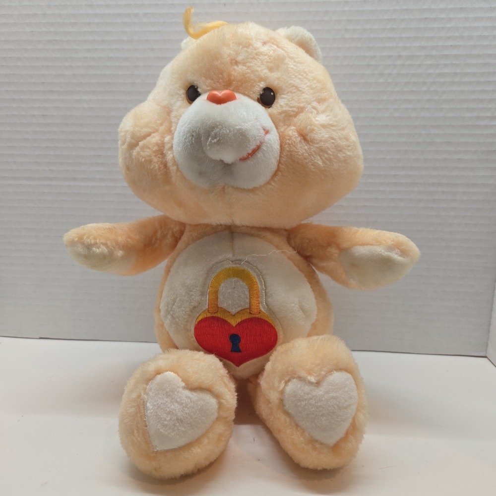 Care Bears Talking Secret Heart Plush Stuffed Animal Toy Vintage 80s Kenner Lock